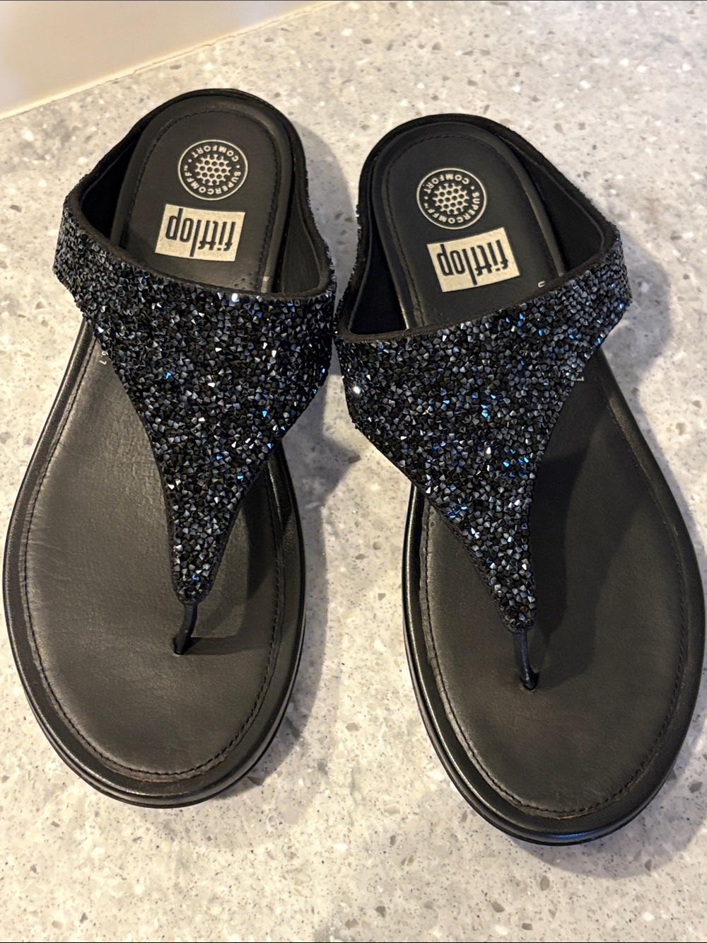 Fitflop Black Crystal Sandals
